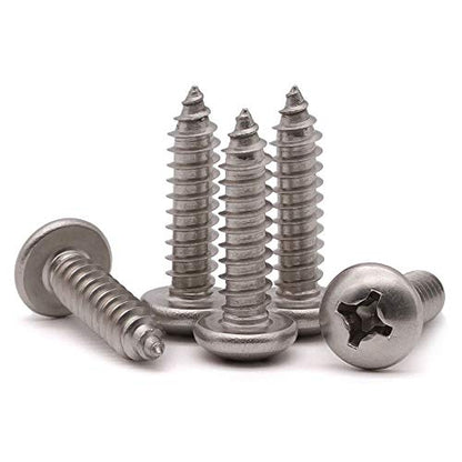 #4 x 5/8" (100 Pack) Stainless Steel Phillips Pan Head Wood Screws, Stainless Steel 304 (18-8), Pan Head Sheet Metal Screws Self Tapping for Wood - size: #4 x 5/8"