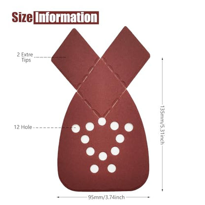 50PCS Mouse Sander Sandpaper with Extra 2 Tips for Replacement Detail Sander Sanding Pads 12 Holes Hook and Loop Black and Decker Mouse Sander Pads - style: 240Grits