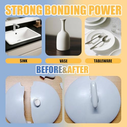 Super Glue for Ceramic Repair 30g, Porcelain Adhesive Waterproof - style: Ceramic