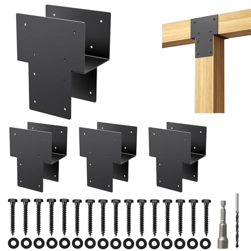 6x6 4PCS Post Cap Tie Rod Brackets,Heavy Duty Beam Tie Rod Brackets - size: 6"x6" 4pcs