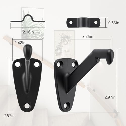 HOME MASTER HARDWARE Handrail Bracket for Stairs,Matte Black, 6 Pack - color: Matte Black, size: 6 Pack