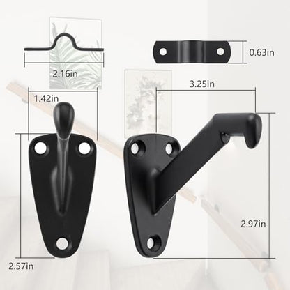 HOME MASTER HARDWARE Handrail Bracket for Stairs,Matte Black, 6 Pack - color: Matte Black, size: 6 Pack