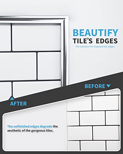 Art3d 25 ft Peel and Stick Tile Edge Trim for Backsplash, Stainless Steel - color: Stainless Steel, size: 25 Feet