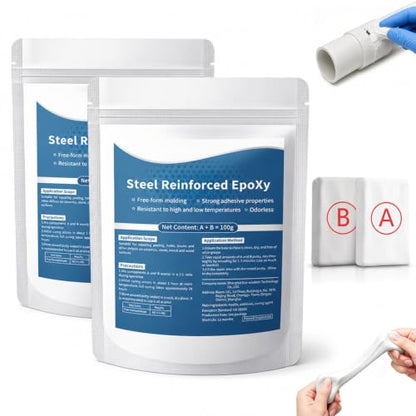 Epoxy Putty Fast Repair Clay,Steel Reinforced Epoxy Putty,2-Part Repair Filler Putty for Metal Wood Ceramic Stone Tile and Plastic,Filling Cracks Holes and Surface Repairs (2PCS) - color: 2PCS