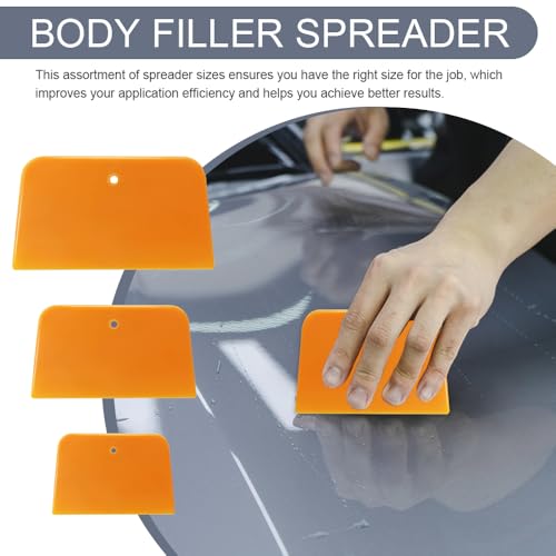 3 Set Body Filler Spreaders, Auto Plastic Putties Spreader Tool Includes Large, Medium and Small, Reusable Auto Film Application Tool for Body Fillers, Putties, Glazes, Caulks and Paint (9PCS) - color: 9PCS
