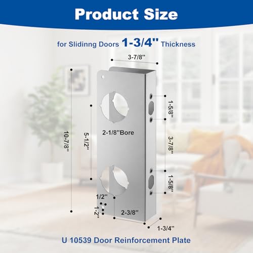 U 10539 Door Reinforcement Plate for 1-3/4" Thick Doors