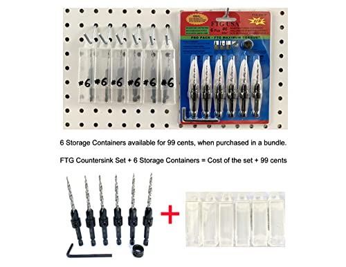 FTG USA 6 Pc #6 (9/64"") Tapered Countersink Drill Bit Set with 1 Stop - size: #6, style: Same Sort 6 Pc