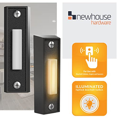 Newhouse Hardware BT4BL Doorbell Button, Black - color: Black, size: Lighted