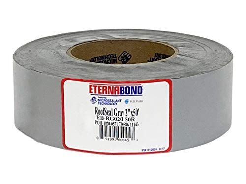 EternaBond RoofSeal Gray 2" x50' MicroSealant UV Stable RV Roof Seal Repair Tape | 35 mil Total Thickness - EB-RG020-50R - One-Step Durable, Waterproof and Airtight Sealant - color: Gray, size: 2" x 50'
