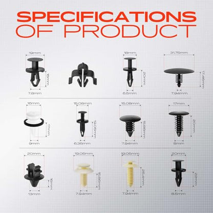 A-Premium 110PCS Retainer Clip Kit Compatible with Ford F-150 2015-2023