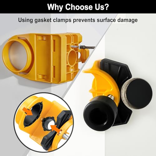 Door Lock Installation Kit, C-Clamp Design Tool-Free Clamping for Wood Doors with Adjustable Bushings, Door Knob Hole Saw Kit for Deadbolt & Knob, Easy Professional Installation Kit