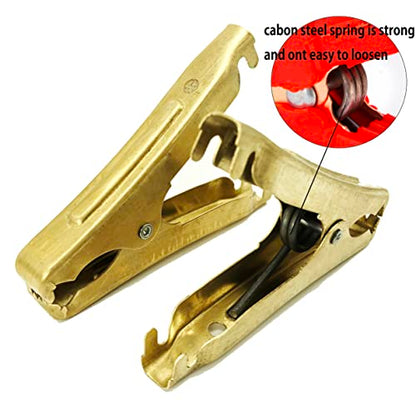 4 Pcs Jumper Cable Battery Clamps Crocodile Clamp Pure Copper 100A-500A Car Battery Charger Clamps Power Replacement Battery Alligator Clips Jumper Cables Clamp Welding machine clamp - color: 4pcs 100-500a