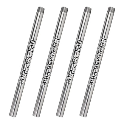 2-Pack 3/4" x 30" Steel Pipes for Pipe Clamp with Extended Design﻿ - size: 2PCS Steel Pipe + 2 PCS Extension Pipe