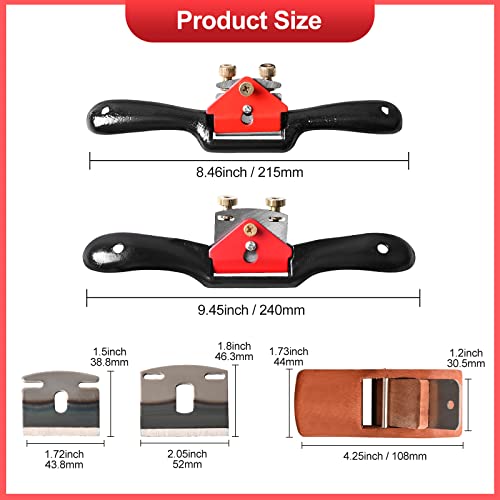 9" 10" Adjustable Spokeshave Kit with 6pcs Metal Blade, Woodworking Plane