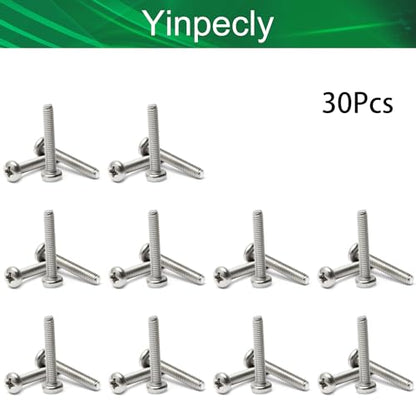 30Pcs M4-0.7 x 25mm Pan Head Phillips Machine Screws - size: M4 x 25mm