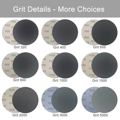 6 Inch 50 Pcs Wet Dry Hook and Loop Sanding Discs, No Hole, 800 Grit - style: Grit 800