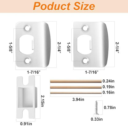 4 Pack Door Latch Strike Plate, Standard Door Lock Strike Plate Repair Kits