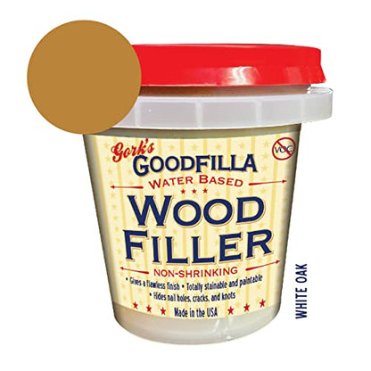 Goodfilla White Oak, 8 oz, Wood and Grain Filler, Stainable, Tintable, Sandable, Zero Waste, Non-Toxic, USA Made - color: White Oak, size: 8 oz