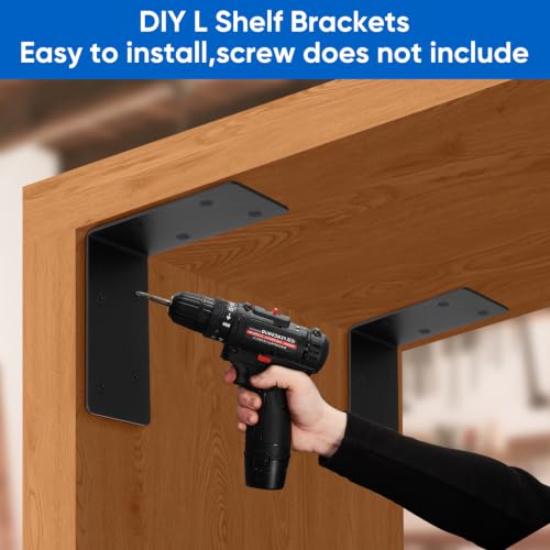 16 Pcs 4"x4"x2" Steel L Corner Brackets, Sturdy and Durable - size: 4X4X2