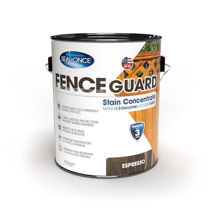 SEAL-ONCE Fence Guard Water-Repellent Wood Stain, Espresso, 1 Gallon - color: Espresso, size: 1 Gallon