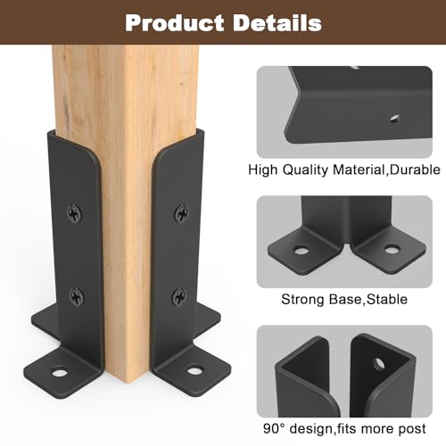 8 pcs Adjustable Deck Post Anchor Base Bracket Fit 1.5x1.5,2x2,2x4,4x4 Post - size: 8 Pieces