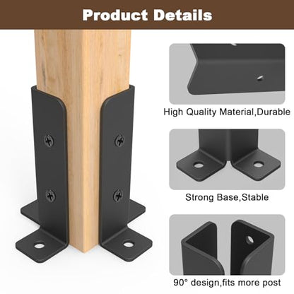 8 pcs Adjustable Deck Post Anchor Base Bracket Fit 1.5x1.5,2x2,2x4,4x4 Post - size: 8 Pieces