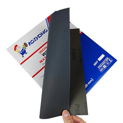 800 Grit Sand Paper, 9 x 11 Inch, 25 Pcs Wet Dry Sandpaper Sheets, Silicon Carbide for Wood, Metal, Automotive Sanding and Polishing, Waterproof and Durable - style: 800 Grit