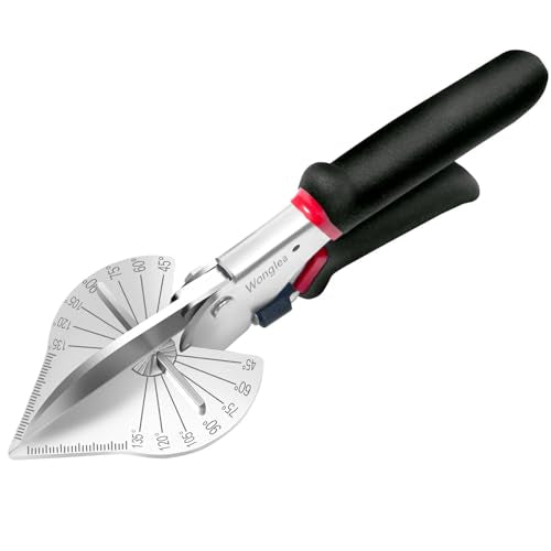 Trim Miter Shears – 45°-135° Adjustable Cutter for Wood Molding, Quarter Round, Shoe Trim, PVC, Rubber, Craft Sticks, Decorative Edges