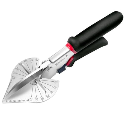 Trim Miter Shears – 45°-135° Adjustable Cutter for Wood Molding, Quarter Round, Shoe Trim, PVC, Rubber, Craft Sticks, Decorative Edges