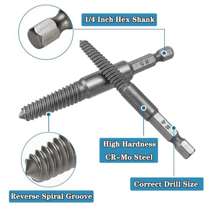 11 Pcs Stripped Screw Extractor Set, Reverse Drill Bit Extractor Set