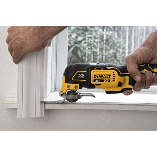DEWALT 20V MAX XR Oscillating Multi-Tool Cordless, Variable Speed Brushless Motor Multitool with LED Light, Extended Runtime, Includes Two Wood Cutting Blades, Tool Only (DCS356B) (Pack of 4) - style: Tool Only (Pack of 4)