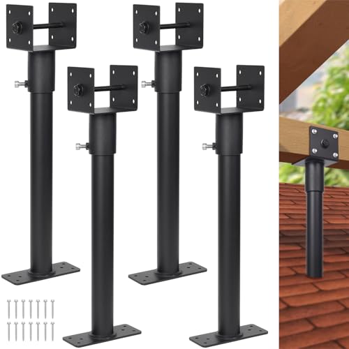 4Pcs 3.6" Saddle Roof Riser Heavy Duty Pergola Bracket, 16-1/2" High - color: Set 4, size: Large