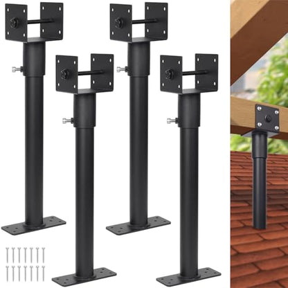 4Pcs 3.6" Saddle Roof Riser Heavy Duty Pergola Bracket, 16-1/2" High - color: Set 4, size: Large