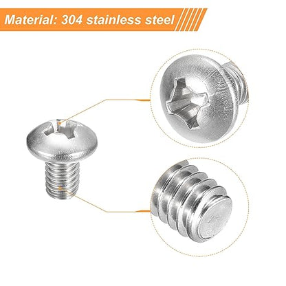 uxcell 5/16-18x1/2 Pan Head Machine Screws 304 SS Phillips Drive, 10 Pack - size: 5/16-18x1/2"
