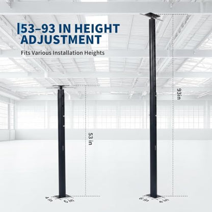 OUTLANE House Floor Jacks, 2 Pack 53"-93" Adjustable Jack Post 18000 LBS - color: Black, size: 53"-93"