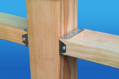 Simpson Strong-Tie FB24R Fence Rail Bracket - 2-in. x 3-3/8-in., for 2x4 Lumber, Durable Zinc Galvanized 20-Gauge Steel Construction, Versatile Fastener-Ready Design