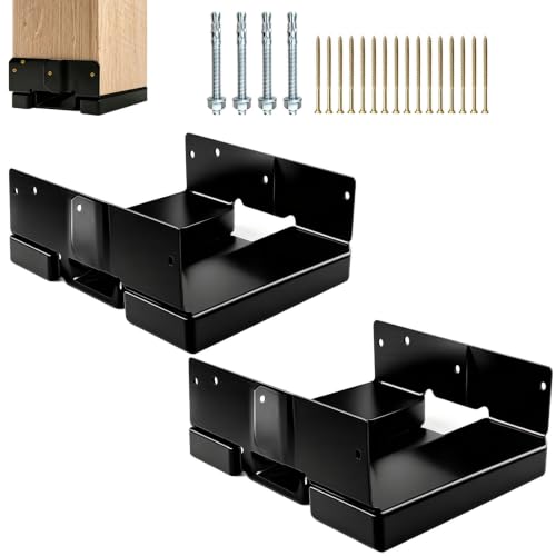 8x8 Post Base for Concrete, Inner Size 7.5"x7.5", 2 Pack, Black - color: Black, size: 8x8 2PCS