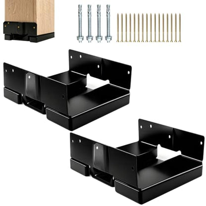 8x8 Post Base for Concrete, Inner Size 7.5"x7.5", 2 Pack, Black - color: Black, size: 8x8 2PCS