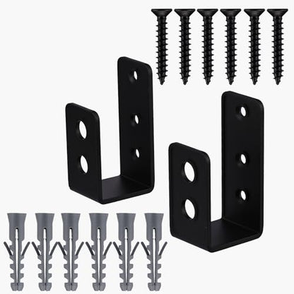 2x4 Door Barricade Brackets, 2 PcsDoor Hardware Brackets Fits 2x4 Bars, Door Security Barricade Bracketsset, for Home Barn Shed Garage Gate Bar Security Holder Doors Reinforcement,with Screws (2)