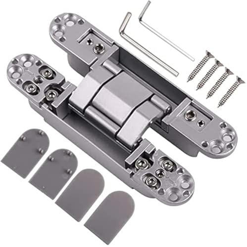Ranbo 7 Inch Hidden Door Hinge, 3D Adjustable, Zinc Alloy Hardware Kit - size: 7 Inch