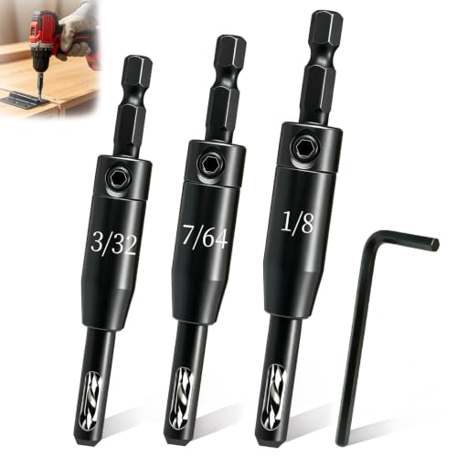 Upgraded Self-Centering Hinge Drill Bit, VIX Bit Set, High Speed Steel - color: Black, size: 3 Pieces