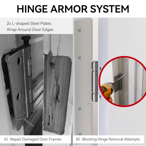 Door Frame Reinforcement Kit, Anti Kick Strike in Door Security, White - size: 5 PCS White