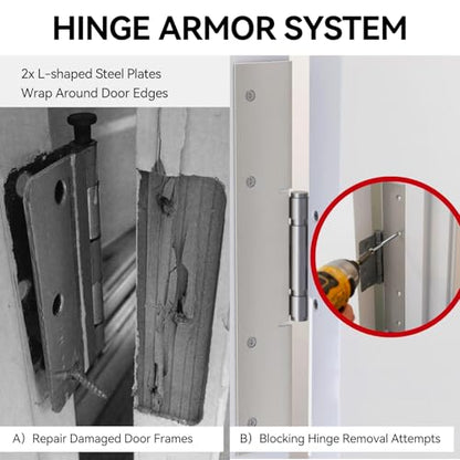 Door Frame Reinforcement Kit, Anti Kick Strike in Door Security, White - size: 5 PCS White