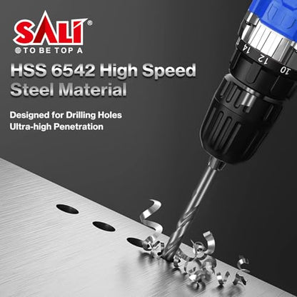 SALI Cobalt Aircraft Extension Drill Bits,3/8"×12" Long Length Drill Bits for Drilling into Sheet Metal, Stainless, Aluminum, Wood, & Copper - size: 3/8"×12"