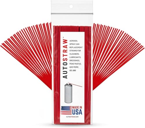 AUTOSTRAW 7 Inch Red Aerosol Can Replacement Straws, 100 Pack | Universal Spray Can Extension Tubes Compatible with Automotive Sprays, Lubricants & All USA Aerosol Cans - color: Red – 7 Inch – Bulk Pack (100 Count)