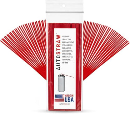 AUTOSTRAW 7 Inch Red Aerosol Can Replacement Straws, 100 Pack | Universal Spray Can Extension Tubes Compatible with Automotive Sprays, Lubricants & All USA Aerosol Cans - color: Red – 7 Inch – Bulk Pack (100 Count)
