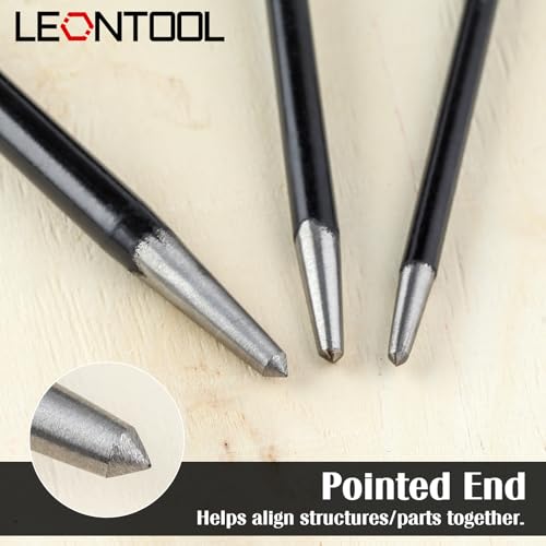 3PCS Rolling Head Pry Bar Set Heavy Duty Indexing Pry Bar Set
