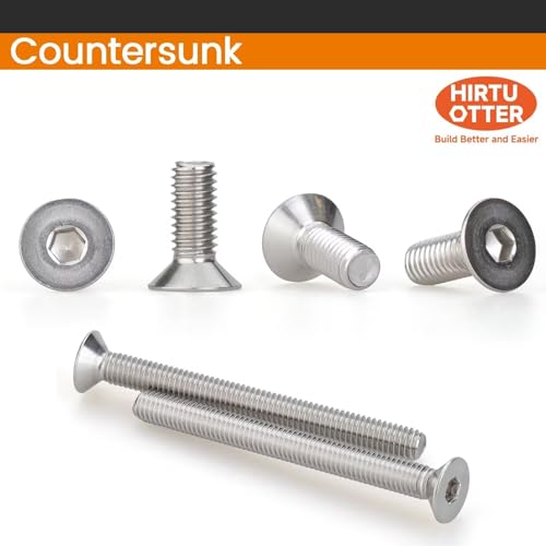 M2.5 x 14mm 80 Pcs Flat Head Socket Cap Screws, Countersunk Bolts, DIN 7991, 304 Stainless Steel, Fully Threaded, Bright Finish, Allen Hex Drive, for Furniture, DIY, 3D Printing - size: M2.5 x 14mm-80 PCS