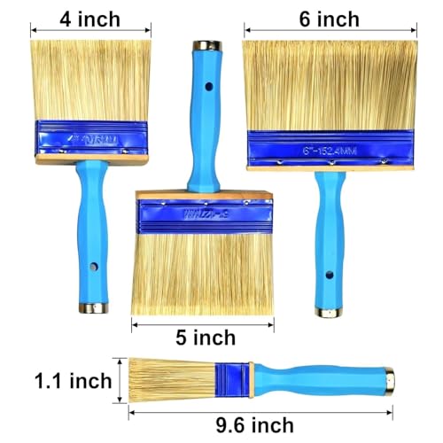 King Origin Deck Stain Brush, 3 Pack Thick Paint Brush 4" 5" 6" - size: 4/5/6-Inch