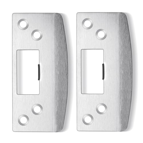 Oversized Door Strike Plates 2 Pack, Heavy Duty Version Striker - color: Satin Nickel, size: 2 Pack